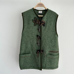 Kitz Pichler Vest Womens 10 Wool Leather Trachten Bavarian Tyrol Made In Austria